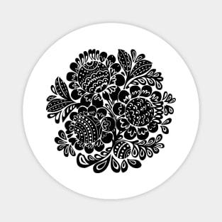 Flower circle Black Magnet